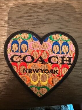 Coach Heart Patch with Multicolor Signature Logos
